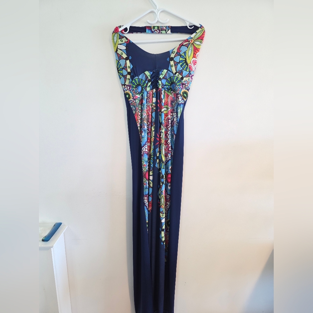 Desigual NWT halter maxi dress Sz M - Picture 8 of 10